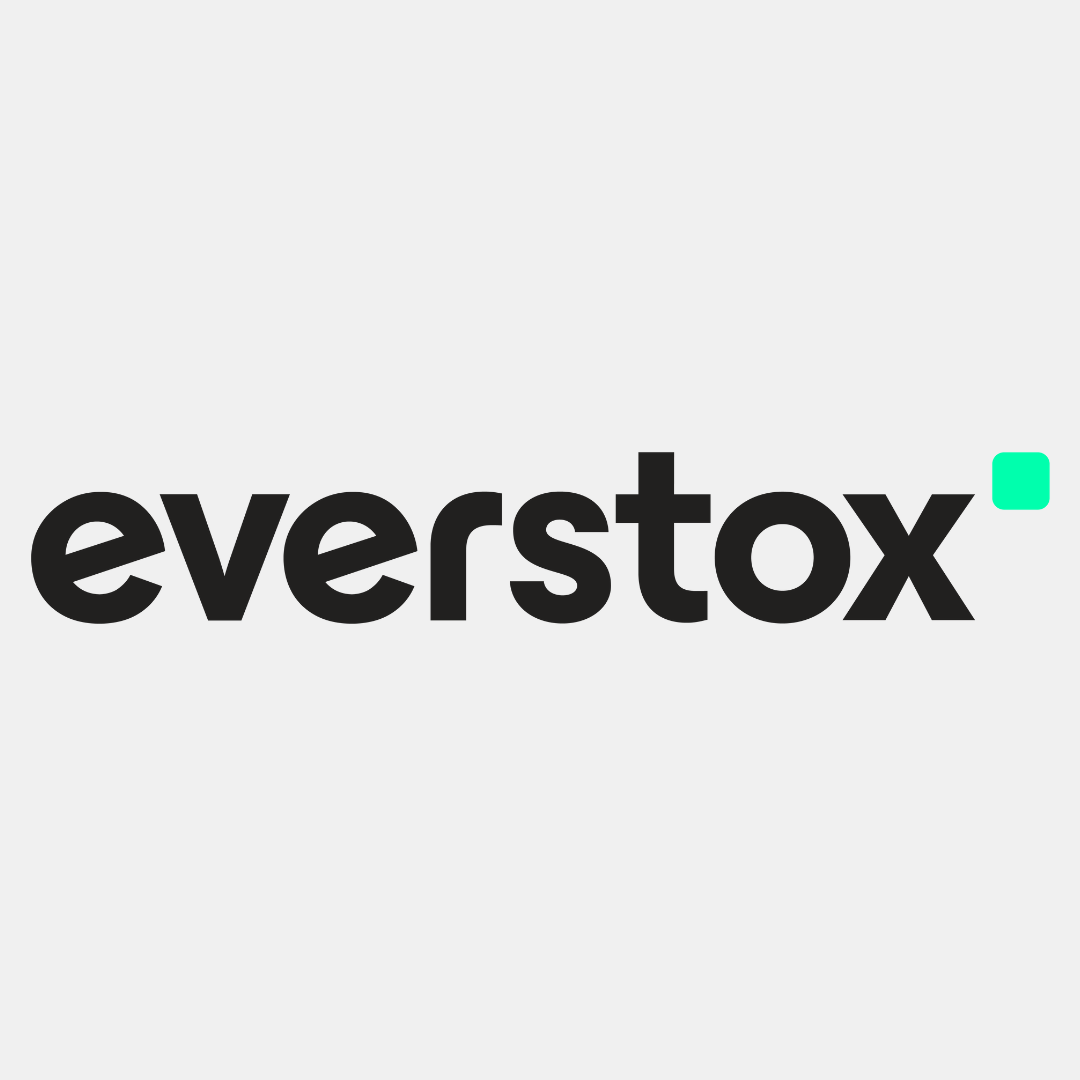 Everstox logo black w grey background